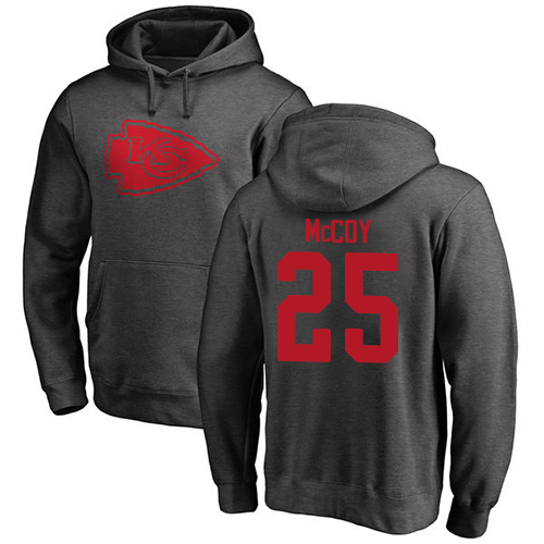 Men Kansas City Chiefs #25 McCoy LeSean Ash One Color Pullover Hoodie->youth nfl jersey->Youth Jersey